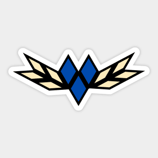 Winged Blue Heart Sticker